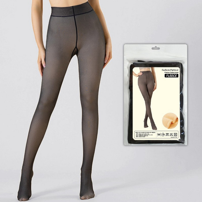 패션파트너 [자체제작] 프리미엄 고탄력 하이서포트 엉덩이 두 줄 봉제선 페이크 기모 레깅스 타이즈 겨울 착시 팬티 스타킹