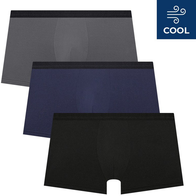 수아팜 주니어 팬티 남아 모던 쿨 드로즈 3장 세트 블랙 네이비 차콜 (10대 아동 속옷 초등 학생 청소년 사각 팬티)