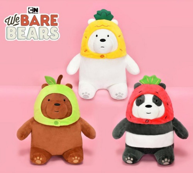 위베어베어스 과일 코스튬 앉아 인형 6인치 아이스베어 판다 그리즐리 곰돌이, 1개