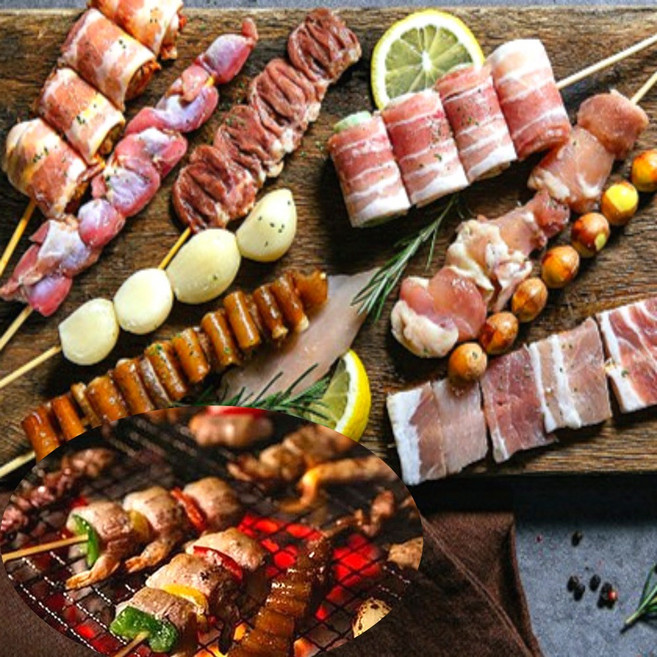 수제 모듬꼬치구이 세트 캠핑음식, 10세트, 400g