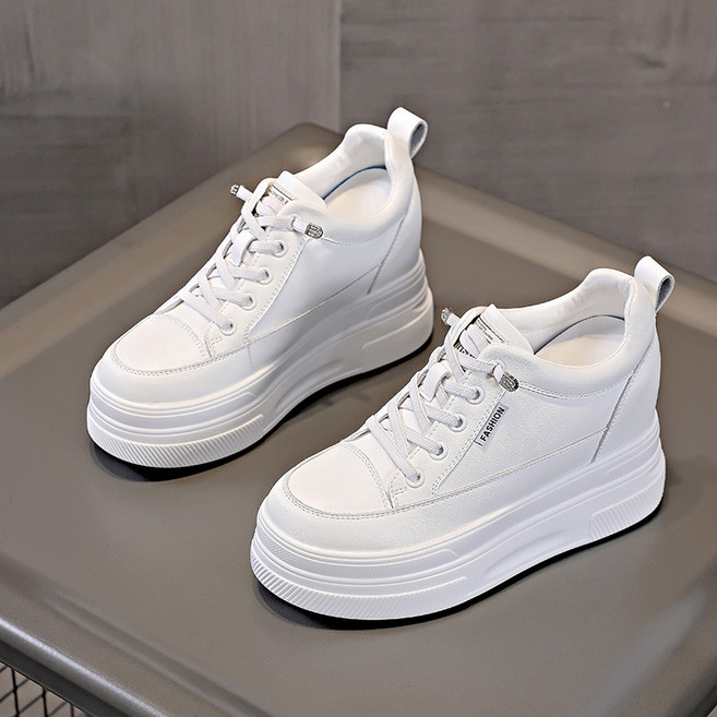 內增高女鞋休閒厚底鬆糕跟坡跟平底加絨小白鞋單鞋