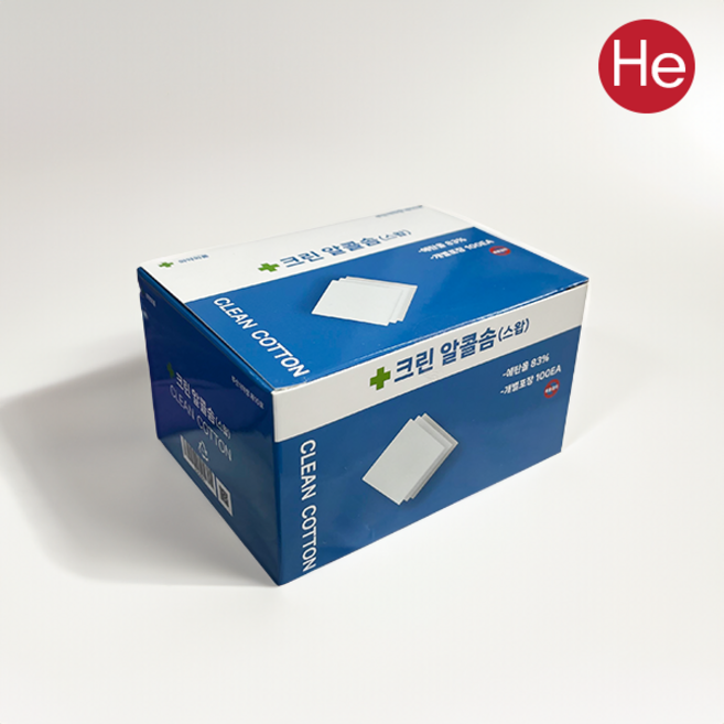 He크린스왑 개별 멸균포장 알콜 소독 알콜스왑 휴대폰 액정 병원 업소, 1개, 100매