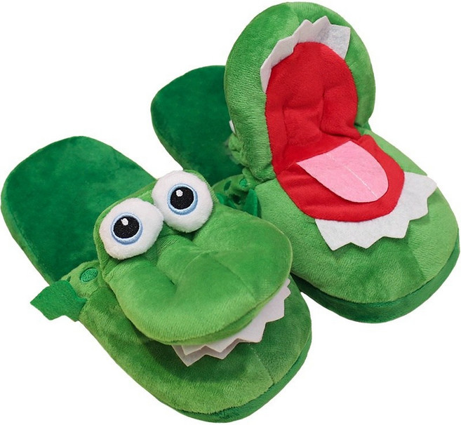 까마느 귀여운 입벌리는 악어 폭신한 남녀공용 슬리퍼 겨울 실내화 층간소음 방지