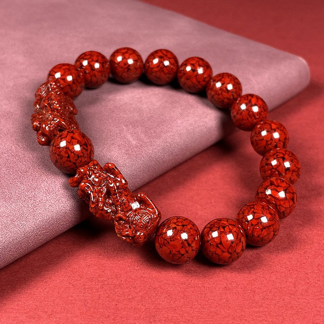 부다가야 경면주사 행운부적 원석 쌍비휴 염주