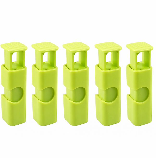 우후 1초 원터치 밀봉 클립, 5개, 그린