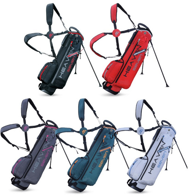 (연말세일) 빅맥스 헤븐 세븐 7 초경량 스탠드 캐디백, 블랙레드