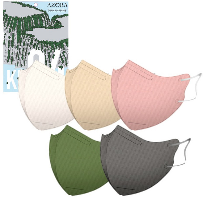 아조라 KF94 새부리 슬림대형 컬러5종 혼합마스크 100매, 컬러5종 혼합, 20개, 5매입