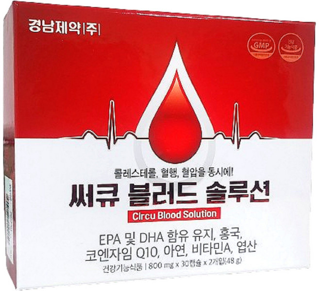 경남제약 써큐블러드솔루션 800mg 60캡슐 혈행건강도움을 줄수 있음, 60정, 1개