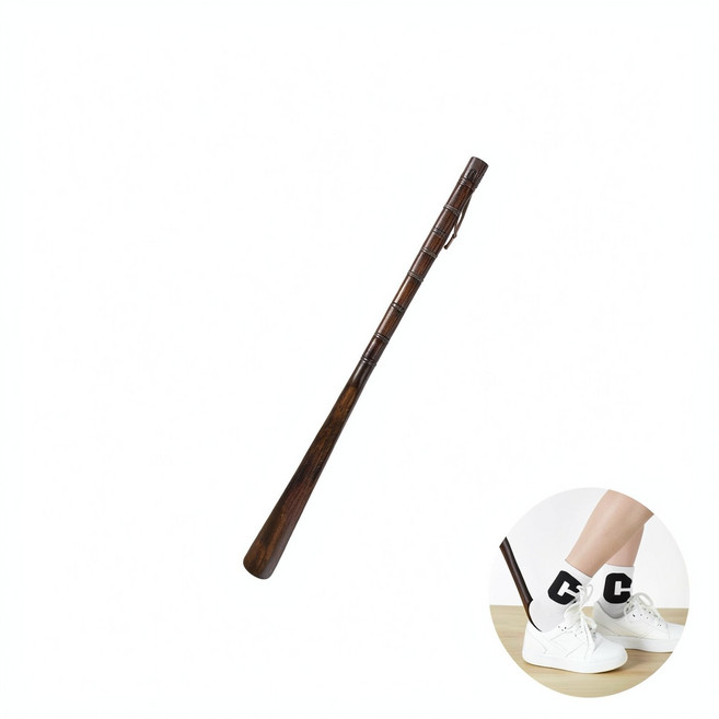加長實木鞋拔 穿鞋不彎腰, 木質鞋拔 - 55cm - 1把裝, 1個