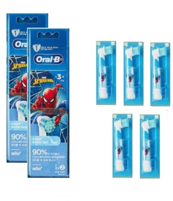 (5입) 오랄비 스테이지스 파워 스파이더맨 남아 남자 어린이 리필 칫솔모 EB10 - 5, 1개, EB10-5