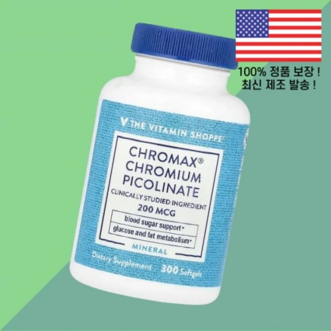 더 더비타민쇼피 크로맥스 크롬 피콜린산염 200mcg 300소프트젤 The Vitamin Shoppe Chromax Chromium Picolinate 300 Softgels, 1, 300 - 쿠팡