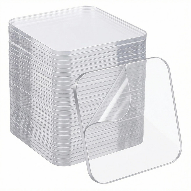 Armaskodu 초강력 아크릴 폼 나노 실리콘 클리어 겔 양면테이프 스티커형 사각, 30개