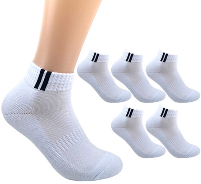 더베이직 남성용 국산 두꺼운 이중쿠션 챔프 스포츠 단목 양말 6켤레, 화이트, 6개