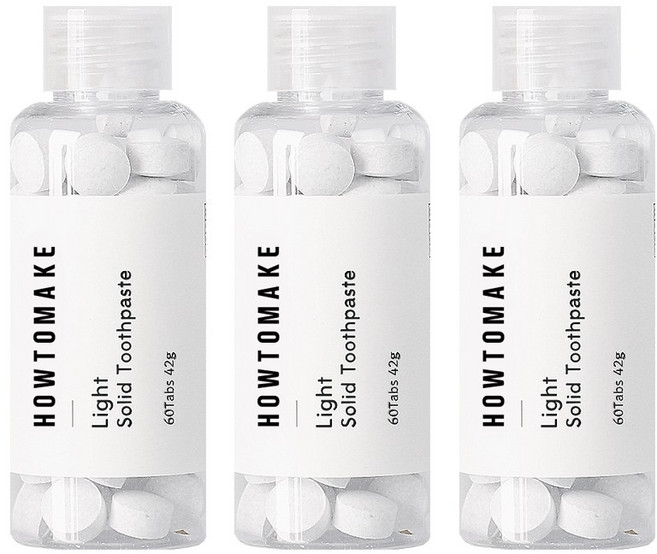 하우투메이크 라이트 고체치약 60p, 42g, 3개
