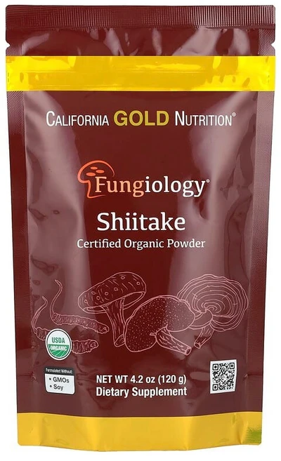 California Gold Nutrition Fungiology® 유기농 인증 표고버섯 분말 120g(4.2oz) CGN-02384, 1개, 120g - 쿠팡
