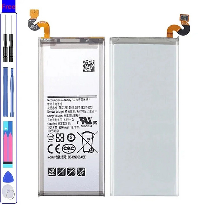 갤럭시 노트 8 용 배터리 EB-BN950ABE N950 SM-N950F N950FD N950U U1 N950W N950N N9500 3300mAh, 한개옵션0, 1개입