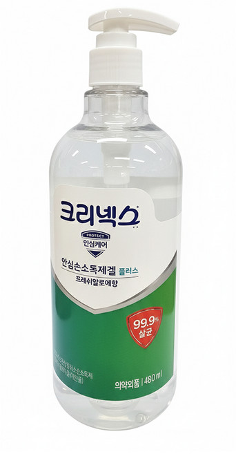 크리넥스 안심플러스 손소독제겔 프레쉬알로에향, 480ml, 3개