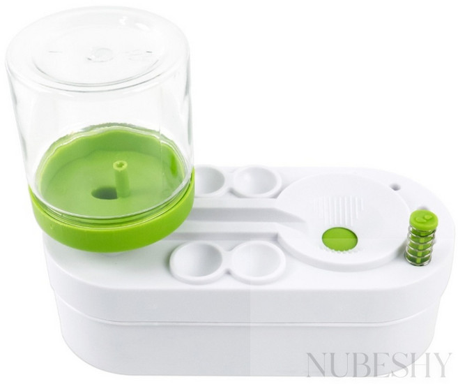 붓세척 물통 팔레트형 미술브러쉬세척기, 화이트 그린