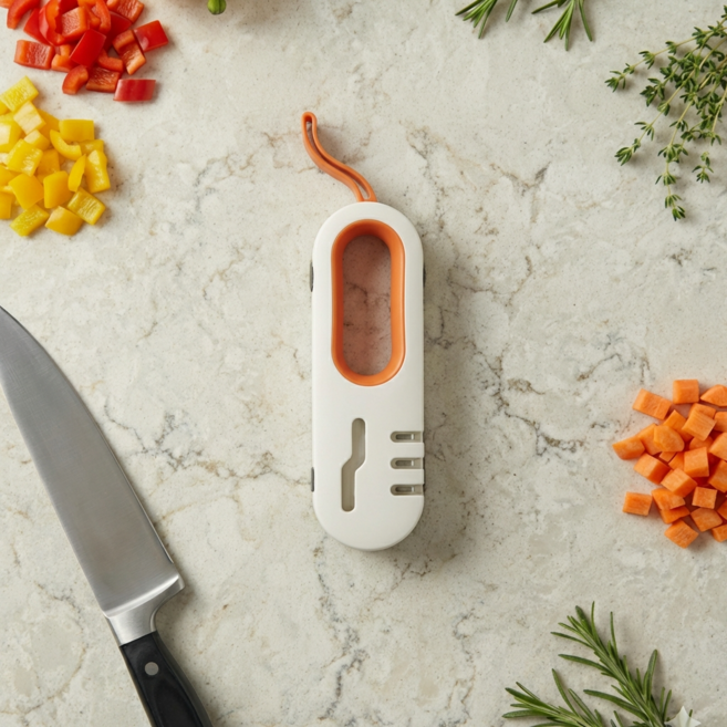 모던 가정용 칼 가위 갈이 숫돌 샤프너, 1개, 오렌지