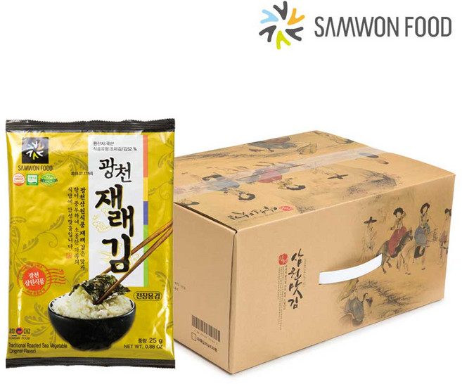 광천삼원맛김 선물용 재래전장김 3호 25gx30봉, 30개, 25g