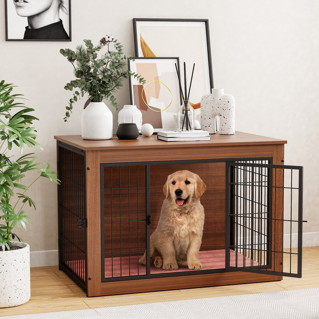 Homall 강아지 고양이의 집 애려동물 케이스 애견하우스, 우드, 1개