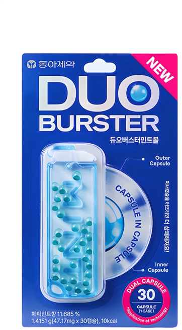 【實體門市】 DUO BURSTER 雙層爆珠清新口氣膠囊, 30個, 口腔薄荷爆珠