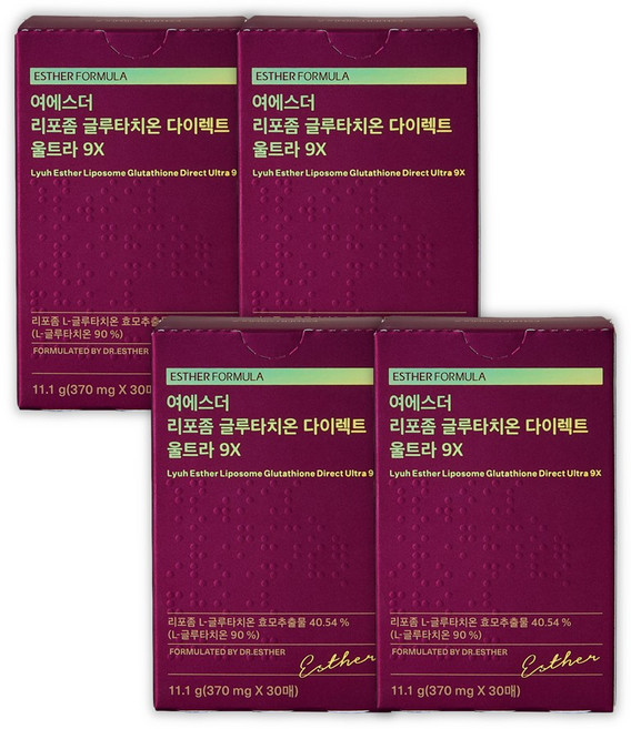 에스더포뮬러 여에스더 리포좀 글루타치온 다이렉트 울트라 9X, 4박스, 30회분