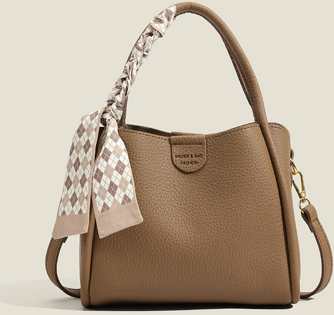 리치모리 체크 스카프 토트 크로스백