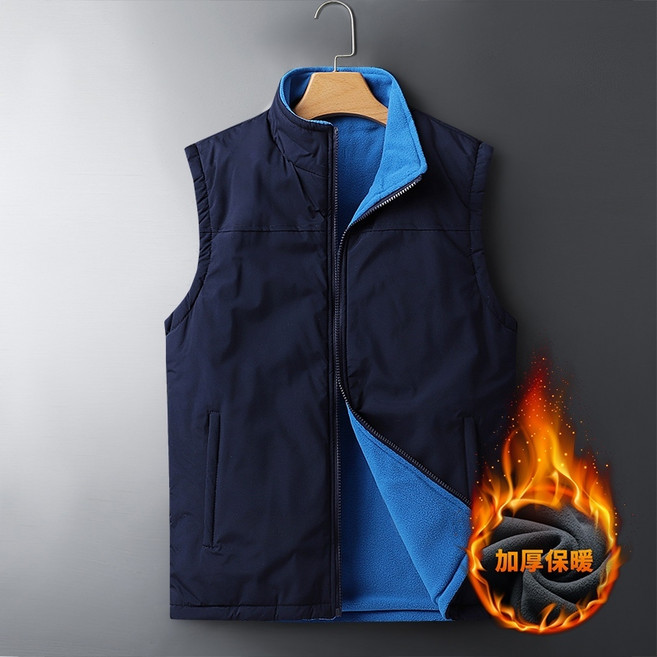 L-8XL 男款防潑水雙面穿保暖馬甲背心