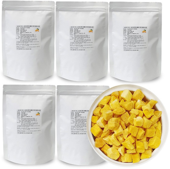 앤네이처 순수 자연 달콤 동결건조 망고다이스(10mm) 리얼칩, 5개, 100g