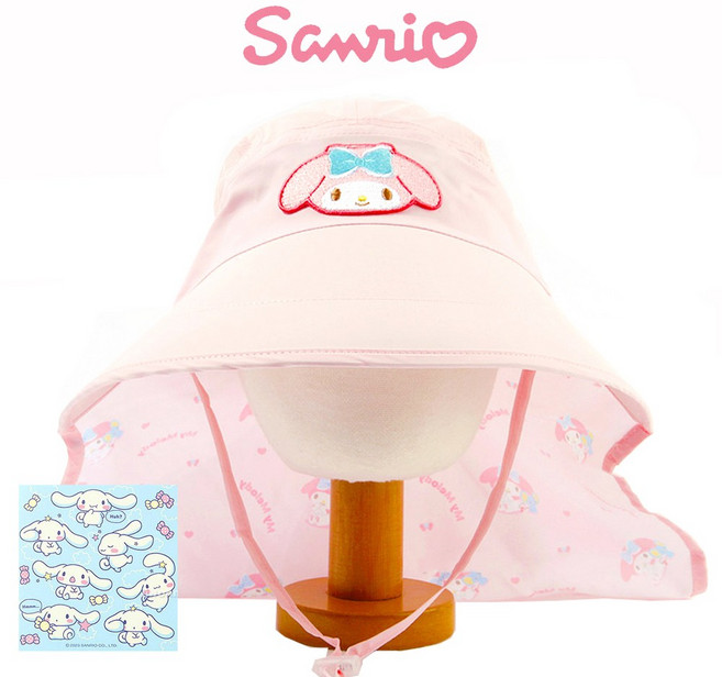 포차코모자 포차코수영모자 산리오워터파크모자 뒷목햇빛가리개