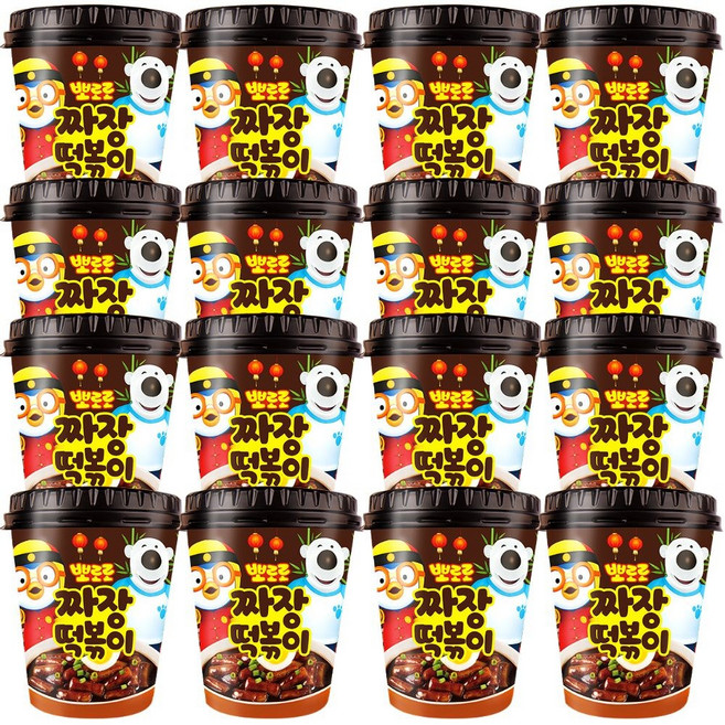 뽀로로떡볶이 짜장맛110g 국물떡볶이, 110g, 16개