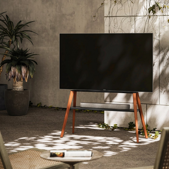 이젤리 TV스탠드 벽면밀착형 인테리어 이젤형 티비거치대 65인치 75인치, 이젤리 49~75인치 선반형 블랙, 1개