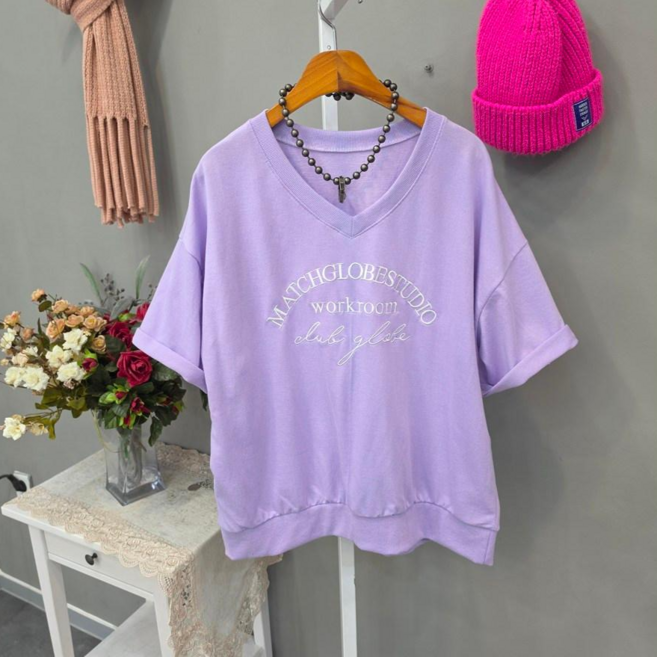 V넥 매치스튜디오 반팔맨투맨