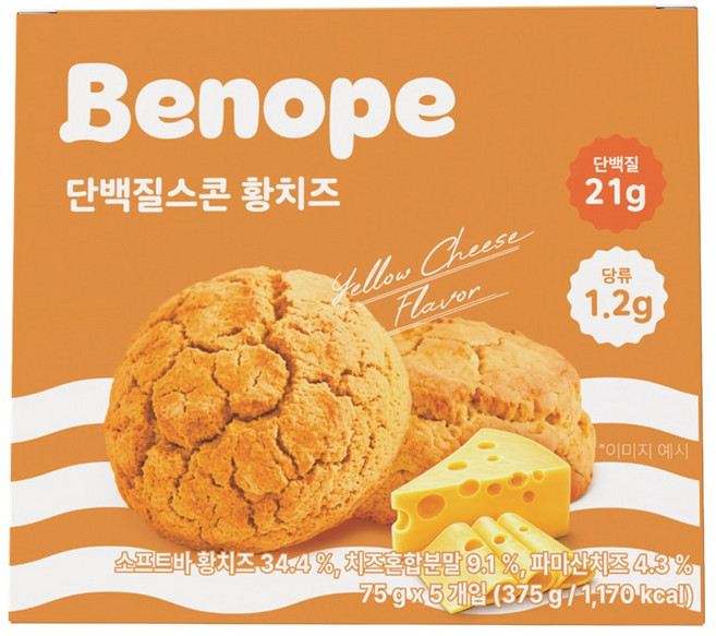 베노프 단백질스콘 황치즈, 5개, 75g