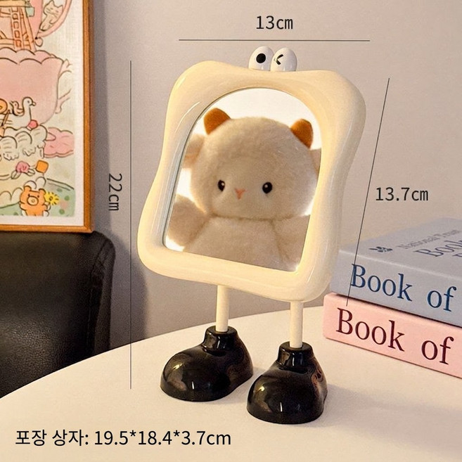 탁상용 화장 거울 여침실 화장대 거울 학생 기숙사 럭셔리 ins 고화질 뷰티 프린세스 거울, 2개, 큰 발 화장거울-화이트