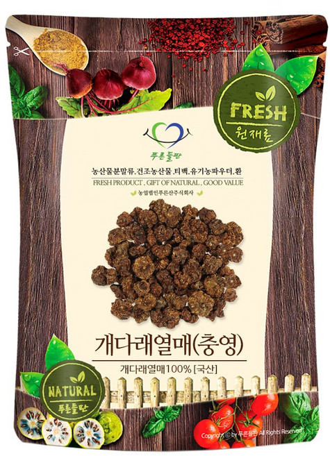 푸른들판 국내산 개다래 열매 충영 충령 목천료, 100g, 1개
