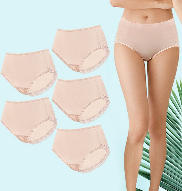 글로리 [국내산] 인견 맥시 레이스 노라인 팬티 3P/5P