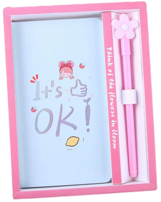 卡通硬殼精裝記事本禮盒兒童可愛風帶筆本, Its ok套盒 帶筆, 1個