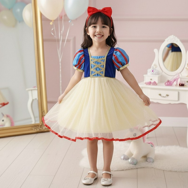 모모토리 [자체제작] 유아 여아 어린이 리얼 스노우 화이트 백설공주 드레스