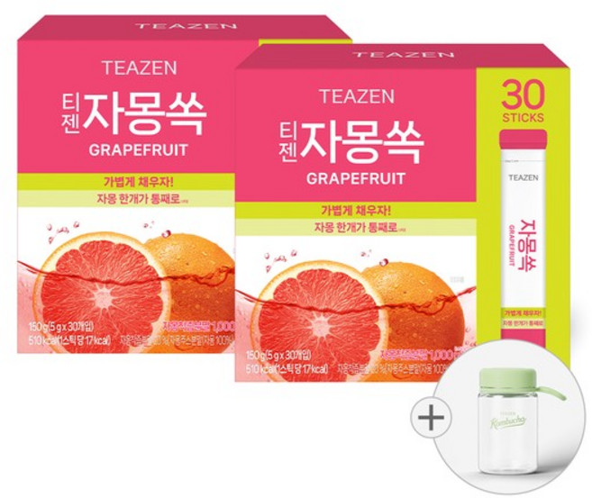 자몽쏙 30스틱입 2박스+보틀, 150g, 30개입