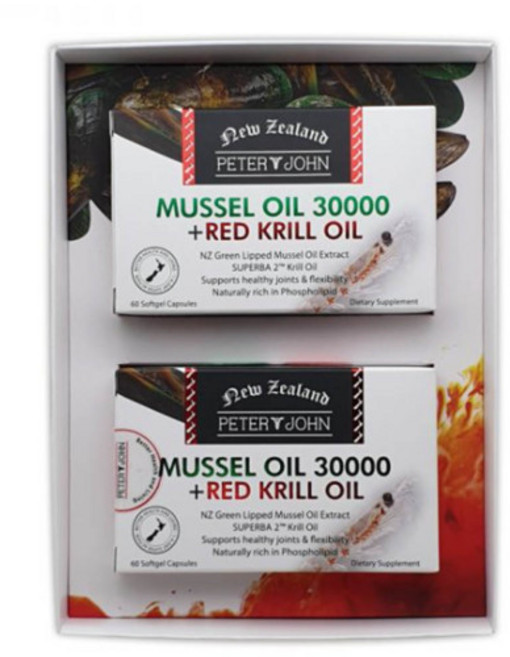 피터 & 죤 초록 입 홍합 추출 +크릴오일 120캡슐 + 사은품 뉴질랜드 그린 머슬 초록잎홍합오일 초록홍합 부모님 관절 영양제, 120정
