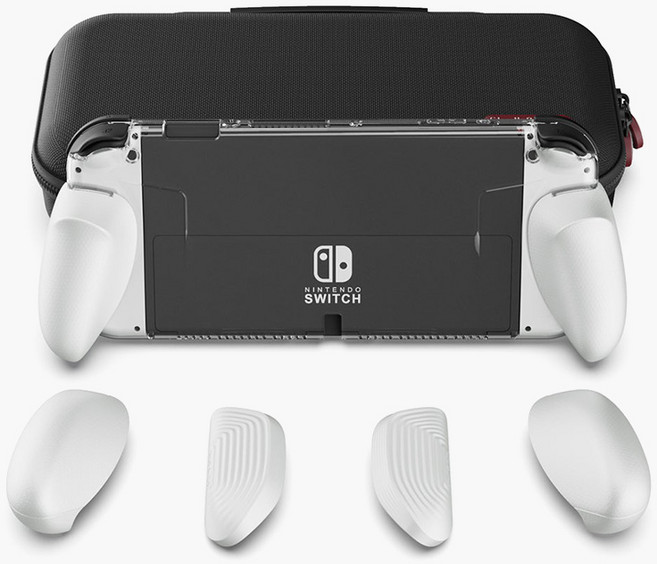 마젠타 스컬앤코 닌텐도 스위치 OLED TPU 그립 케이스+맥스캐리 화이트, 1개