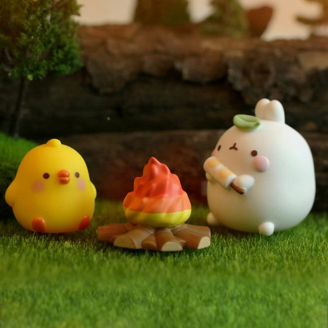 몰랑이 몰랑 피규어 캠핑 시리즈 몰랑이와 모닥불 캠핑 피규어세트, 1개