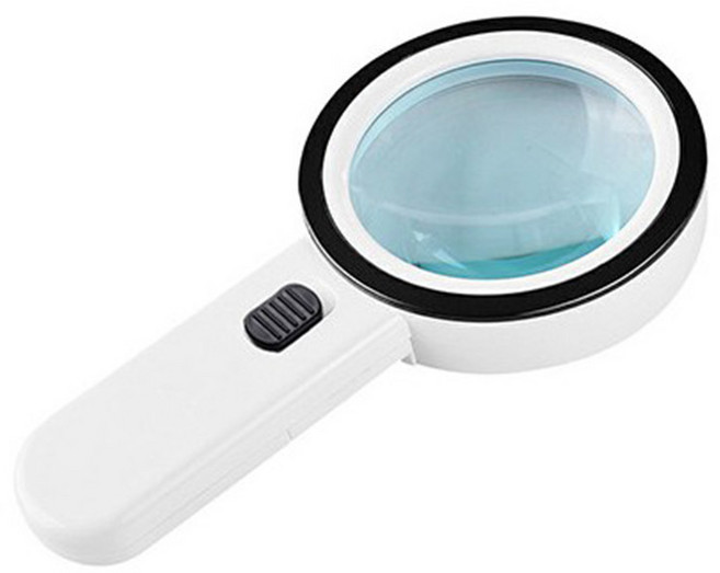 이한 가벼운 돋보기 LED 30배확대 노안 고배율 확대경 휴대용 독서용, 1개, 30배율 돋보기