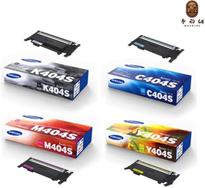 우리네 삼성 SL-C483W 토너 4색 세트 CLT-C404S SLC483FW SL-C480 SL-C433 출력 가정용 대용량 프린팅, 4개, CLT-P404C 호환 4색 세트 대기업 납품용