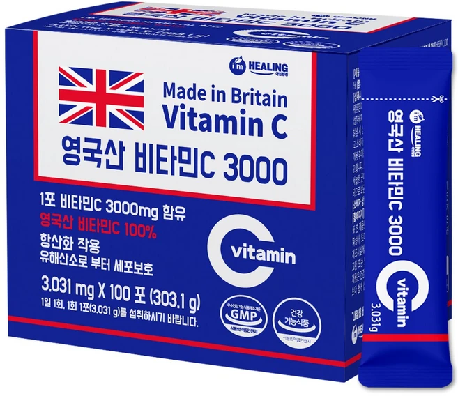주식회사힐링 영국산 비타민C 3000, 303.1g, 1개 - 쿠팡