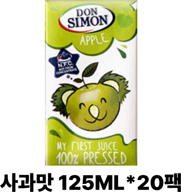 돈시몬 NFC 착즙 사과 주스, 20개, 125ml