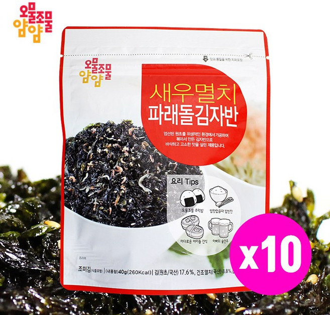 오물조물얌얌 새우멸치 파래돌김자반, 40g, 10개