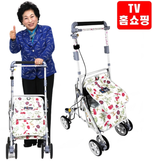 [ TV홈쇼핑 ] 노인용 보행보조차 100세 건강 워킹 도우미 전원주 삼주 실버카 보행차, 1세트